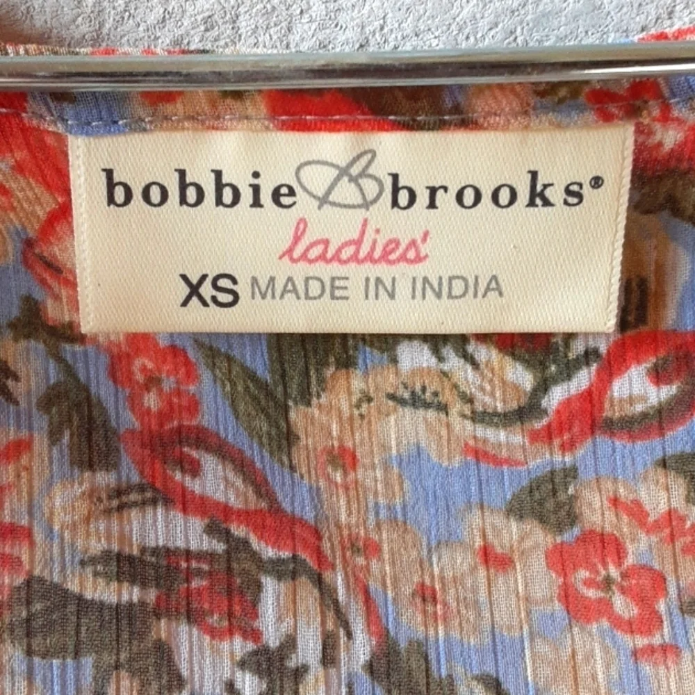 Floral Ruffle Sleeve Blouse (Bobbie Brooks)